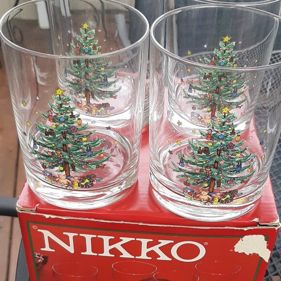 NIKKO Christmas Tumblers 14 OZ Original Box Vintage - Picture 1 of 5